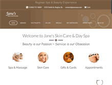 Tablet Screenshot of janesspa.com